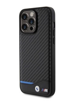 BMW iPhone 15 Pro Case M Carbon Back Cover / Easy Snap-On / Drop Protection - Black  - Image 2