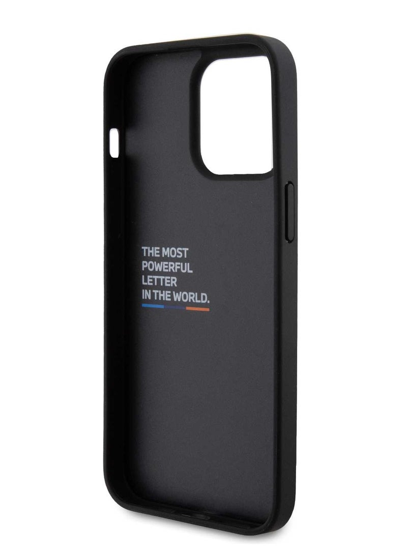 بي إم دبليو غطاء خلفي من الكربون M الكربوني لجهاز آيفون 15 برو / غطاء خلفي من الكربون / سهل الإغلاق / حماية من السقوط - أسود - Image 4