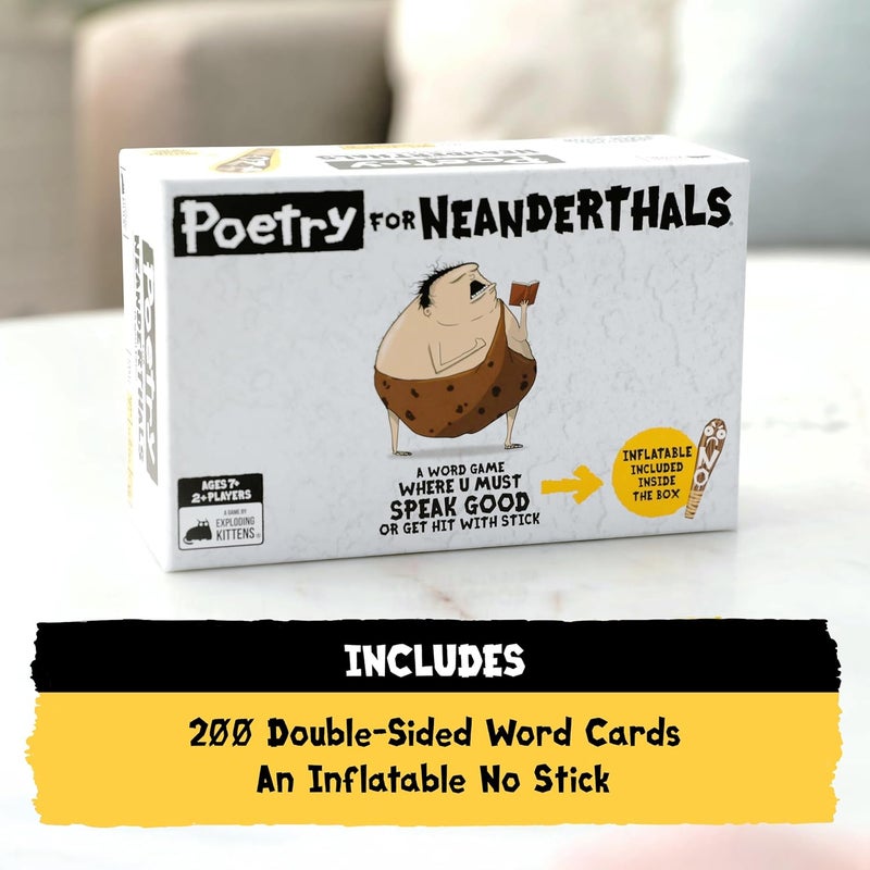 Exploding Kittens Poetry for Neanderthals 2+ Players - Ages 7+ - 15 Minutes to Play - Competitive Word Guessing Game - Party Game, Family Game Night, Kid and Adult Card Game - Image 2
