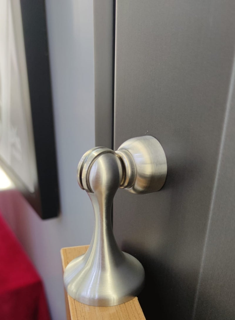 Magnetic Door Stoppers Stainless Steel Door Stops for Wall and Floor Mounting Door Holder Keep Door Open No Drilling Door Stop with 3D Adhesive Tapes Gray - Image 2