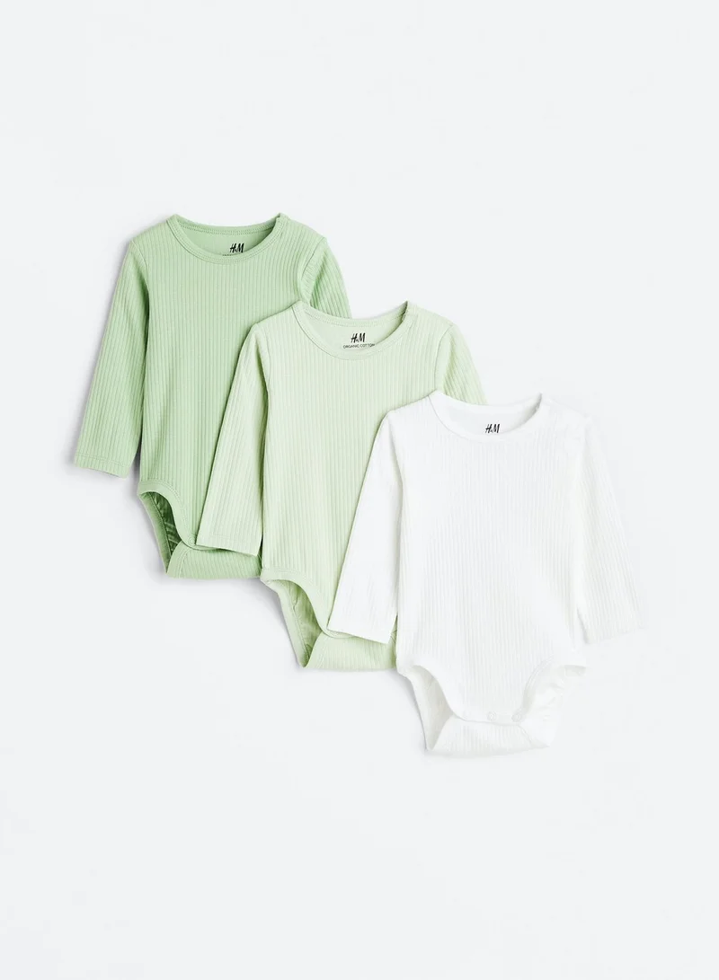 H&M Kids 3 Pack Assorted Ribbed Bodysuit