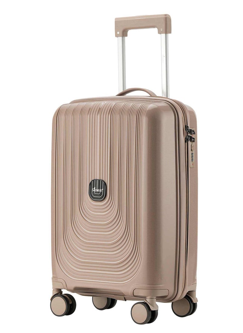 SENATOR Unisex Hard Case Carry On Luggage Lightweight PP Fashion Trolley Luggage with 4 Double Spinner Wheel and 3-Digit Combination Lock KH1009 Khaki  - Image 1