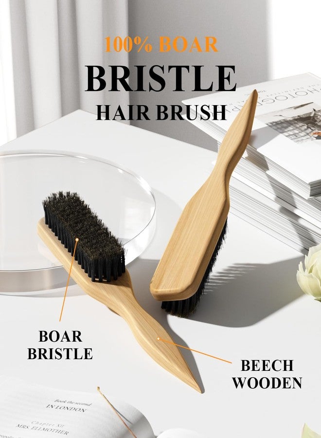 سامنيت فرشاة شعر ناعمة من شعيرات الخنزير - تُنعم الشعر المتطاير، وتُخفف التجعد، وتُصفف الحواف، وتُنعم ذيل الحصان والكعكة - فرشاة تنعيم مُثيرة للنساء والرجال ذوي الشعر الناعم/المتوسط، إكسسوارات تصفيف الشعر للفتيات والأطفال - Image 2