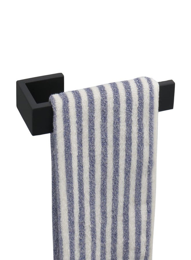 TocTen Hand Towel Holder/Towel Ring - Thicken SUS304 Stainless Steel Bathroom Hand Towel Hanger, 9 Inch Heavy Duty Wall Mounted Towel Rack, Square Hand Towel Bar for Bathroom Hardware (Black, 9 in) - Image 1