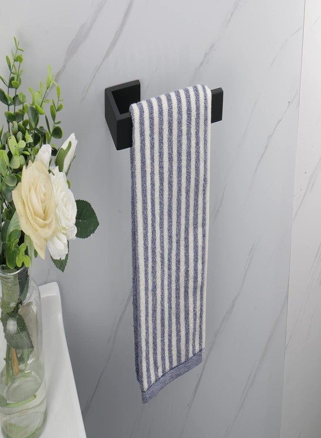 TocTen Hand Towel Holder/Towel Ring - Thicken SUS304 Stainless Steel Bathroom Hand Towel Hanger, 9 Inch Heavy Duty Wall Mounted Towel Rack, Square Hand Towel Bar for Bathroom Hardware (Black, 9 in) - Image 5