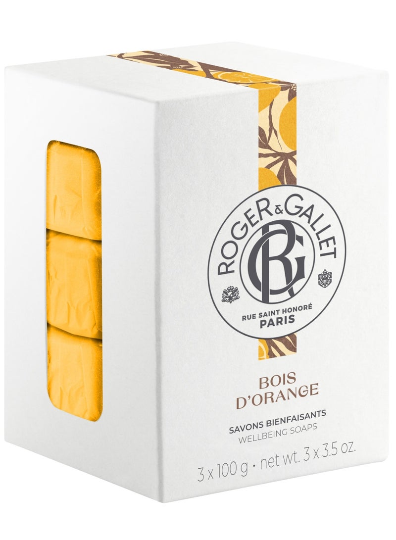 ROGER & GALLET Roger&Gallet Bois D'Orange Perfumed Soap 3x100g - Image 1