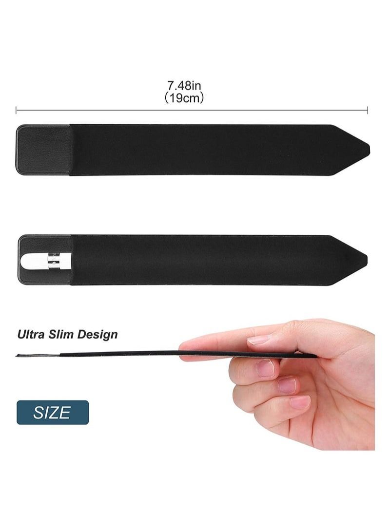 Pencil Holder Sticker for Apple Pencil 1st and 2nd Gen, Elastic Stylus Pocket Pouch Adhesive Stylus Pen Sleeve Attached to Case for Apple Pencil and Other Stylus Pens -Black - Image 2