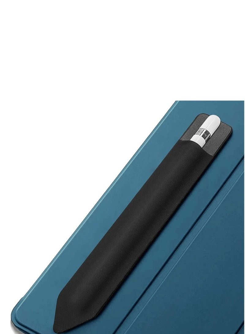 Pencil Holder Sticker for Apple Pencil 1st and 2nd Gen, Elastic Stylus Pocket Pouch Adhesive Stylus Pen Sleeve Attached to Case for Apple Pencil and Other Stylus Pens -Black - Image 1