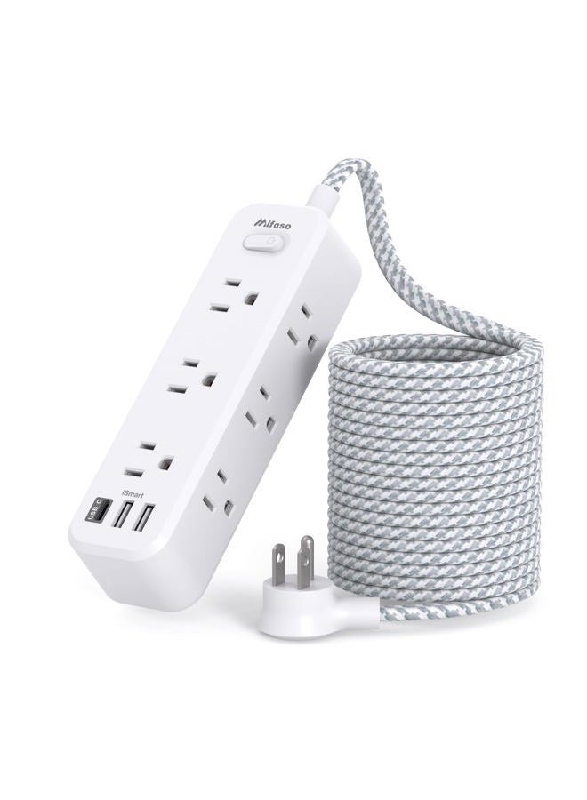 mifaso 15ft Extension Cord Surge Protector Long Extension Cord with 9 Outlets 3 USB Ports Extension Cord with Multiple Outlets USB Power Strip - Image 1