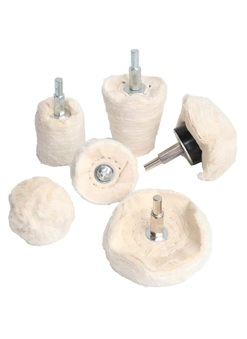 DIY Crafts Diy Crafts Flannelette Cone/column/mushroom/t - Shaped Grinding Head for Drill Diy Works Cleaning Tools, Pack of 18 Set 6x3, 3" (Off White)  - Image 1