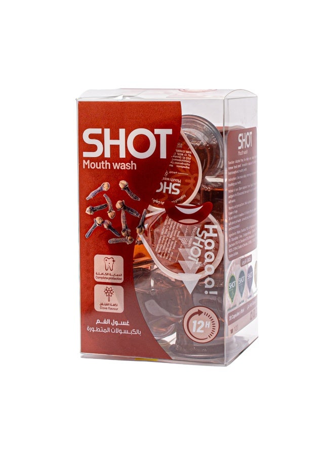 شوت كبسولات غسول الفم المطورة بنكهة القرنفل من شوت – 20 قطعة 15 مل - Image 1