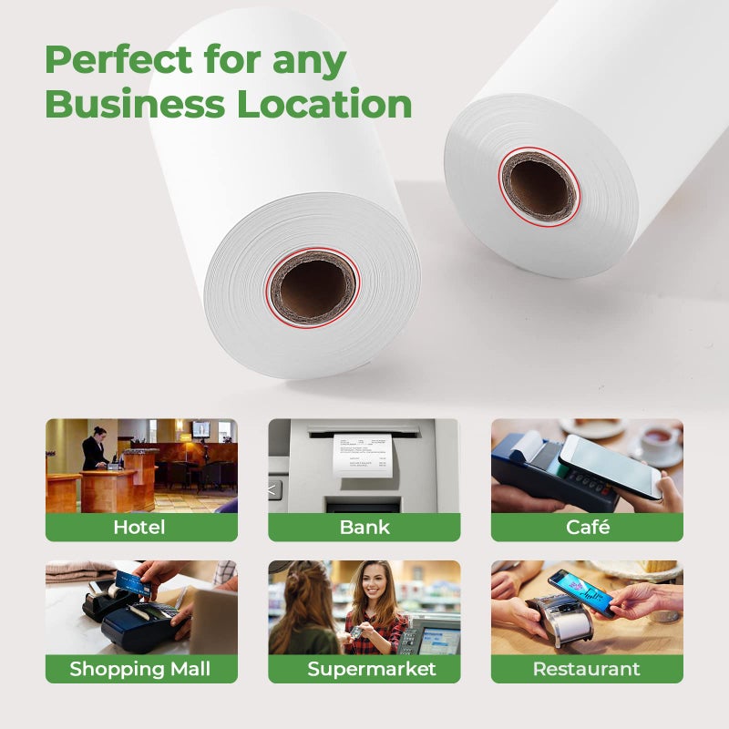 MUNBYN 2 1/4 x 50ft Thermal Paper (10 Rolls), BPA Free Receipt Paper, 58mm Thermal Receipt Papers Fits 58mm Mini Thermal POS Printer & Square Terminal Credit Card Machines - Image 5