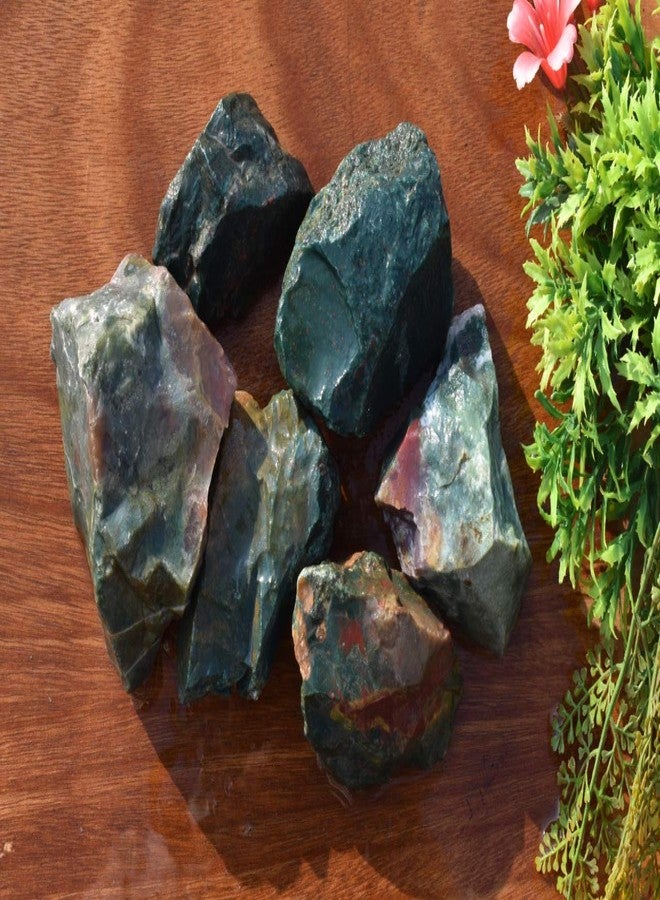 Pyramid Tatva Raw - 100 Gram Rough Stone Natural Healing Crystal Stone Reiki Chakra Balancing (Bloodstone) - Image 5