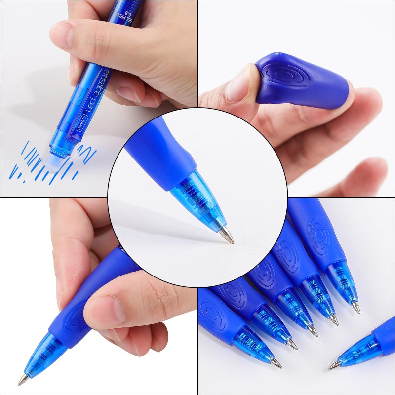 RIANCY 12 Pack Clicker Colored Erasable Gel Pens, 0.5mm Fine Tip, Multicolor & Assorted Ink with Eraser for Mistake Free Writing, Note Taking, Drawing, School & Office Supplies, Soft Grip - Image 4