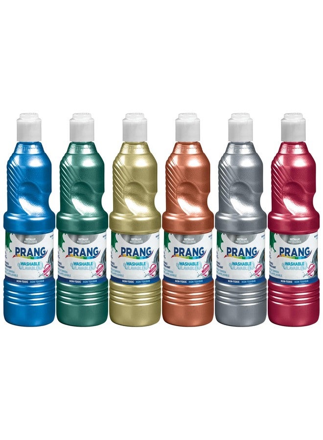 Prang Washable Tempera Paint, Assorted Metallic Colors, 16 Oz., 6 Count - Image 1