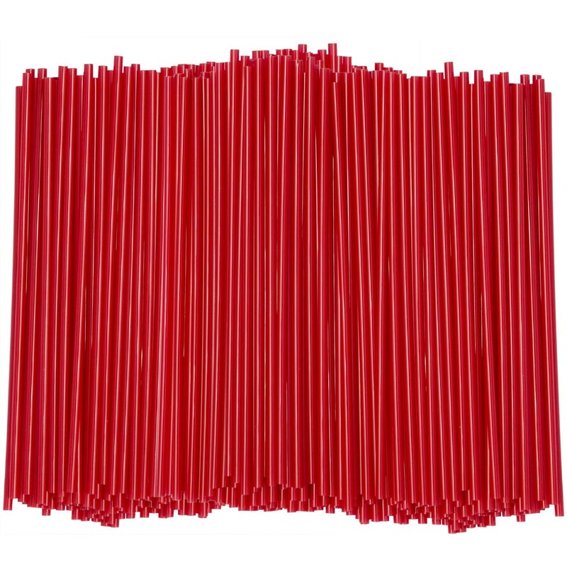 Comfy Package [5 Inch - 1000 Count] Coffee & Cocktail Stirrers/Straws Disposable Plastic Sip Stir Sticks - Red - Image 1