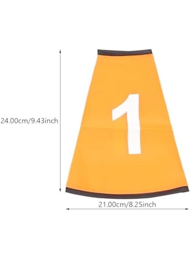 Generic 10pcs Logo Bucket Protective Sleeve Circle Spots for Kids Soccer Flexible Cone Colorful Rug Cones Rugs for Kids Sign Cone Sleeve Polyester Cloth Bucket Lid Outdoor Child  - Image 1