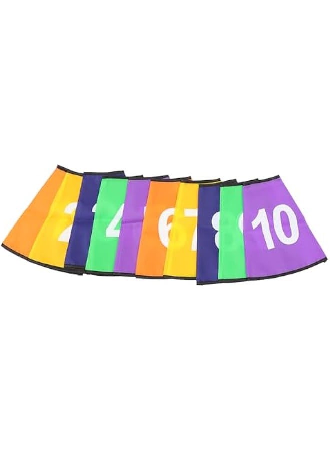 Generic 10pcs Logo Bucket Protective Sleeve Circle Spots for Kids Soccer Flexible Cone Colorful Rug Cones Rugs for Kids Sign Cone Sleeve Polyester Cloth Bucket Lid Outdoor Child  - Image 2
