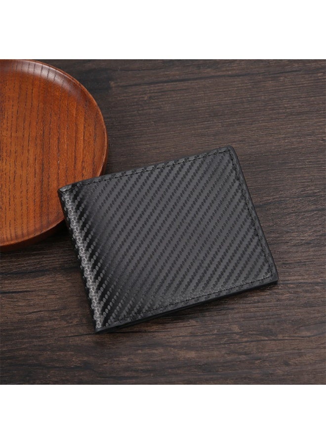 Men’s Bifold Wallet with Carbon Fiber Texture – Large Capacity PU Leather Wallet with Multi-Card Slots, Coin Pocket & Cash Compartment, Slim Minimalist Design - Image 1