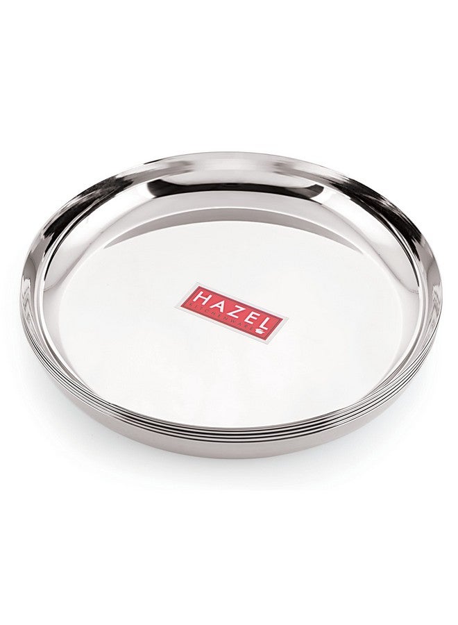 هايزل أطباق هازل الفولاذية للغداء | طقم أطباق فولاذية للعشاء، مقاس ٢٦.٨ سم | طقم أطباق فولاذية للعشاء، ٦ قطع - Image 5