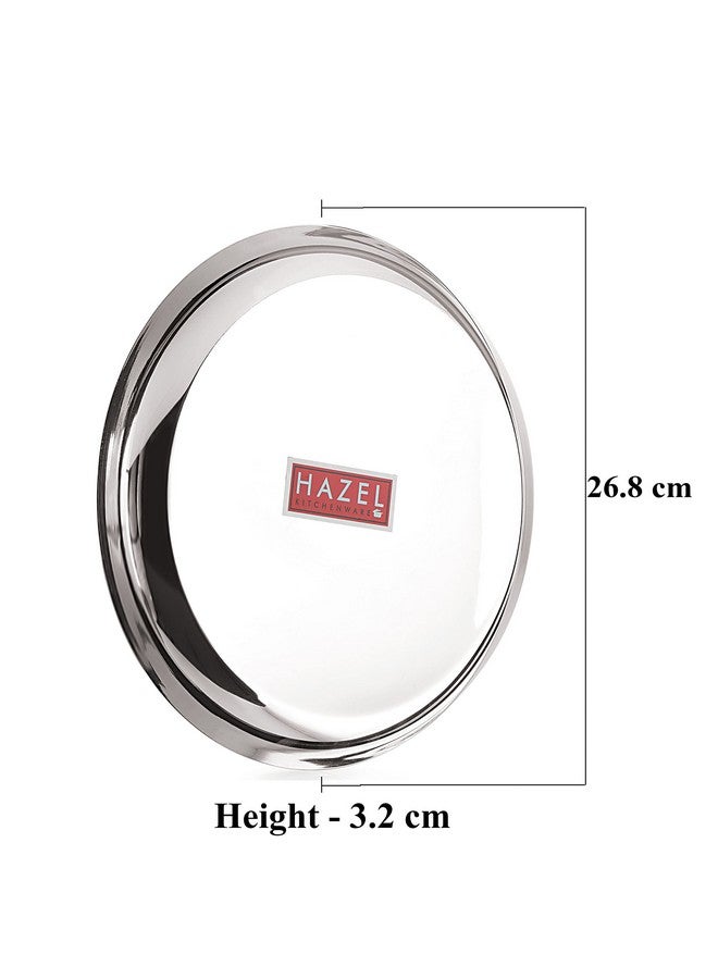 هايزل أطباق هازل الفولاذية للغداء | طقم أطباق فولاذية للعشاء، مقاس ٢٦.٨ سم | طقم أطباق فولاذية للعشاء، ٦ قطع - Image 4