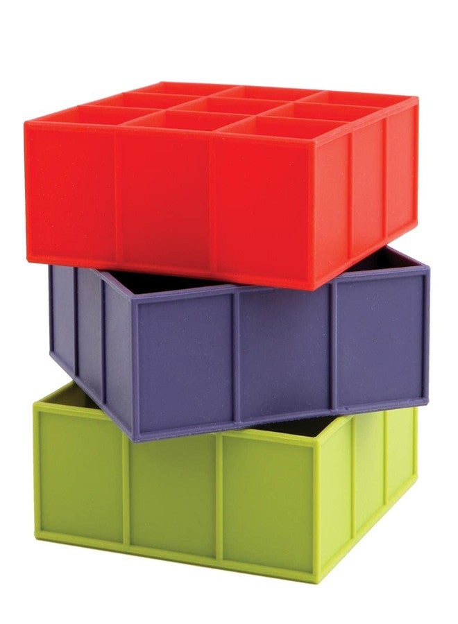 Dexas Silicone Nine Cube Ice Cube Trays, Set of Two, Red - Image 2