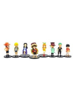 Trunkin Trunkin One Piece Small Set Of 8 Anime Rubber Action Figures Nami Ace Sanji Roronoa Zoro Monkey D Luffy Collection Model Weeb Manga Collectible Figurines,Multicolor  - Image 1