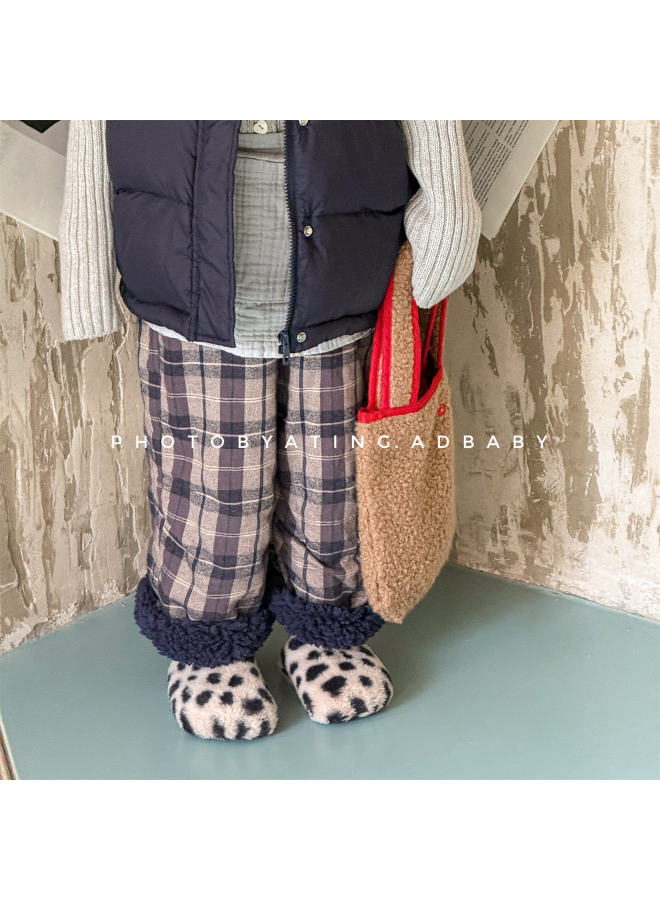ملابس الأطفال للخريف والشتاء بنمط كوري جديد بنطلونات من الف fleece بنطلونات هارم للفتيات بنطلونات للأولاد - Image 2