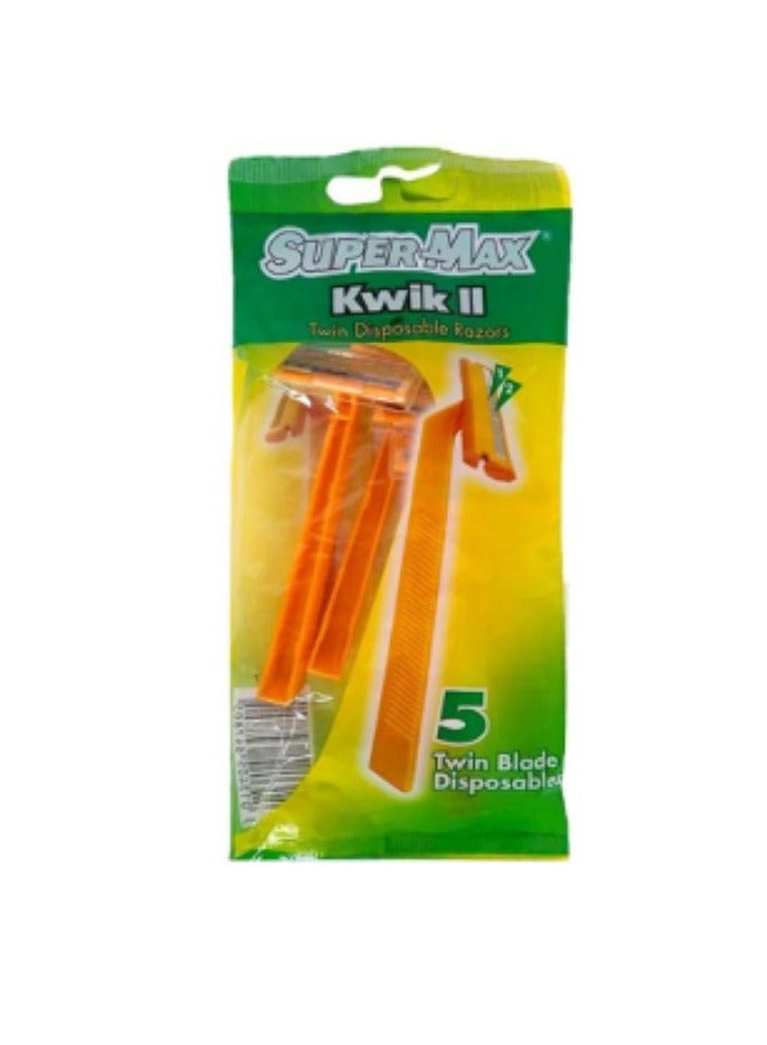 Supermax Twin Blade Disposable With 5 Razors