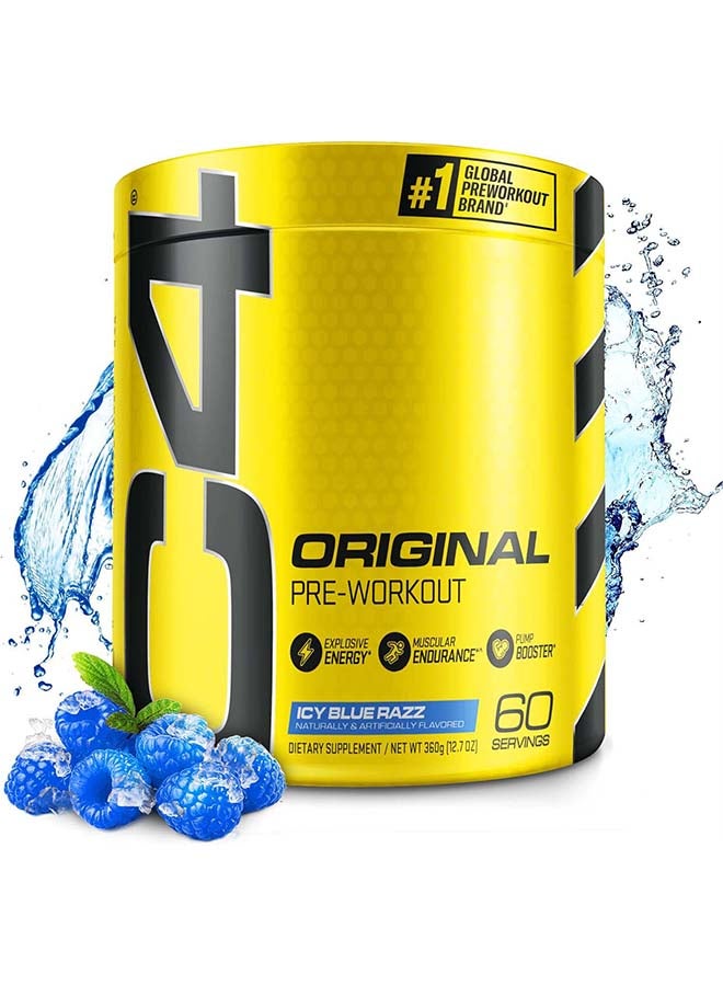 C4 Original Explosive Pre-Workout - Icy Blue Razz - 60 Servings 390 Gm