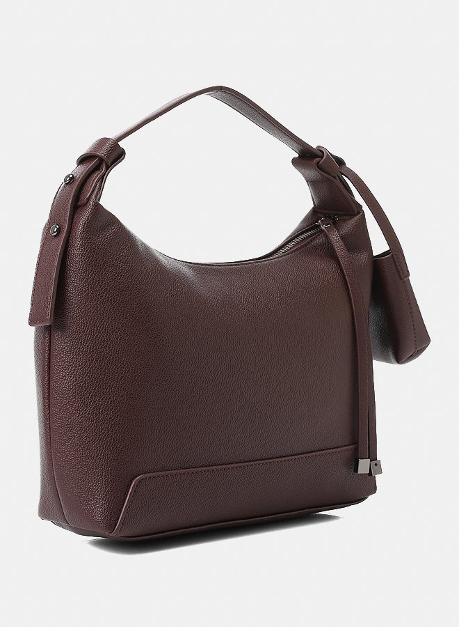 Dejavu BAGS LID-DVTX-032 One Main Compartment Leather Burgundy Handbag For Women, UN - Image 2