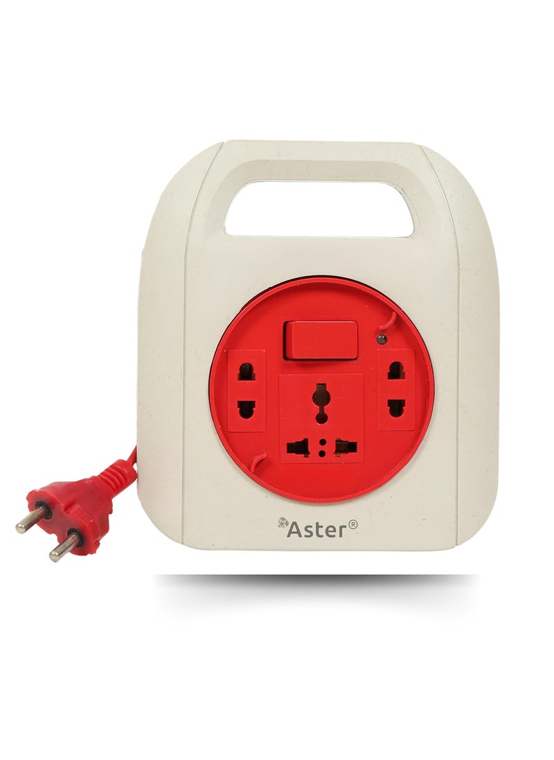 Aster Aster Power Will 2 Flex Box with LED Indicator, and 5 Mtr Long Power Cord, Handle - Ideal for Home, Office, and Travel. 