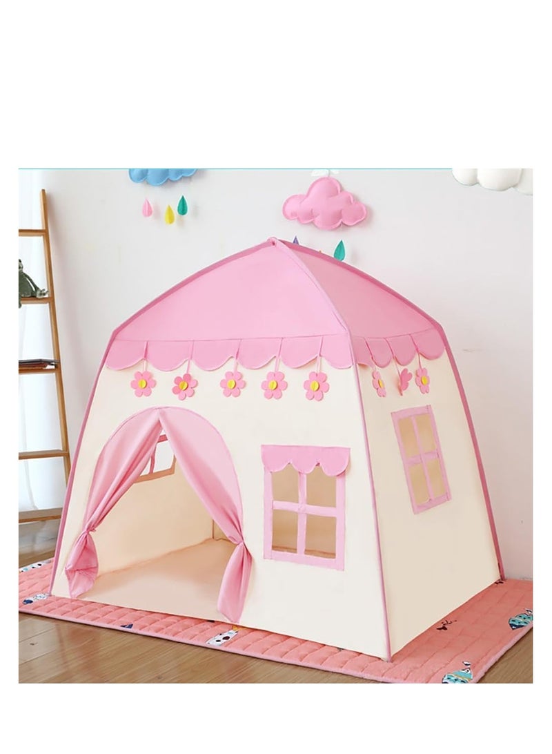 خيمة لعب للاطفال من تويز- مصر، خيمة لعب على شكل قلعة الاميرة للبنات والاولاد، هدية بيت لعب للاطفال الصغار للاستخدام الداخلي والخارجي (130 سم × 100 سم × 130 سم) (بينك) - Image 1