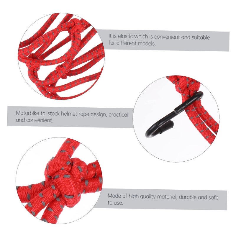 Elastic Motorcycle Helmet Cargo Net Reflective Tie Down Strap Luggage Storage Mesh Bag - Image 4