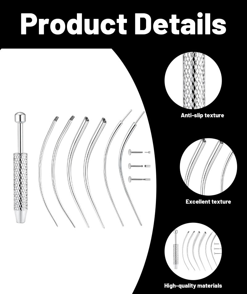 Buildcon 7 Pcs Professional Piercing Kit with Tapers, Body Jewelry Tools for Nose Piercing, Ear Stretching and Safe Jewelry Changes - Image 3