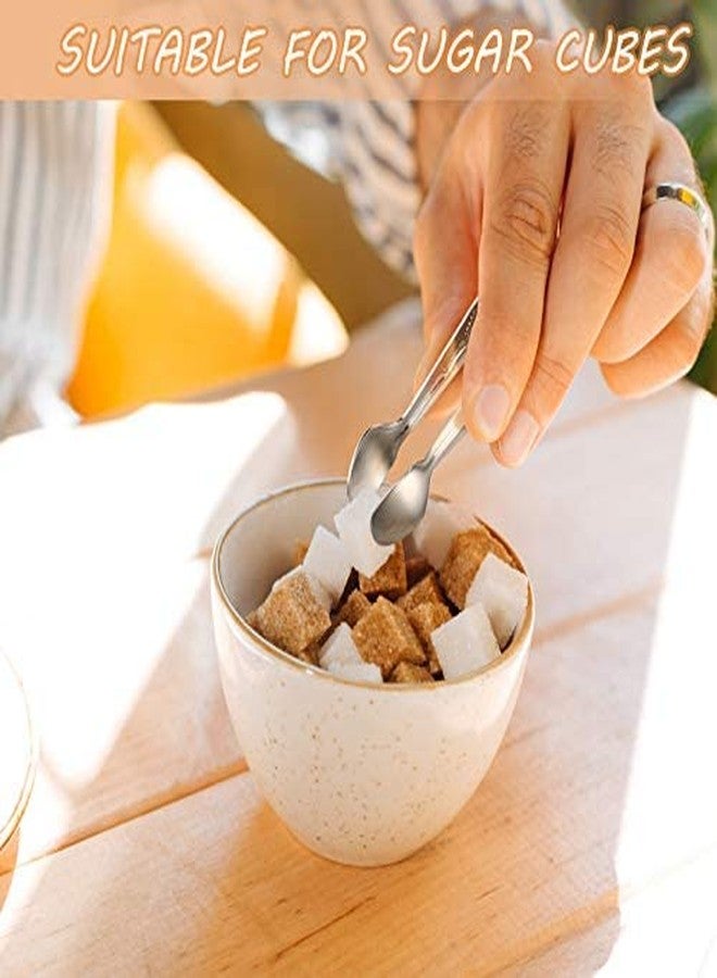GAFFEL 1 Pc Stainless Steel Mini Sugar Cube Tong| Ice Tong| Sugar Cube Picker/Candy Serving Tongs for Coffee Tea Sugar Ice Cube Appetizer Kitchen Serving 4 Inch', Silver - Image 5