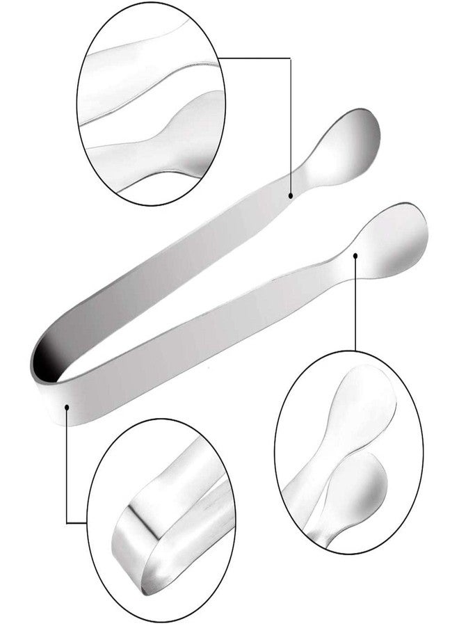 GAFFEL 1 Pc Stainless Steel Mini Sugar Cube Tong| Ice Tong| Sugar Cube Picker/Candy Serving Tongs for Coffee Tea Sugar Ice Cube Appetizer Kitchen Serving 4 Inch', Silver - Image 4