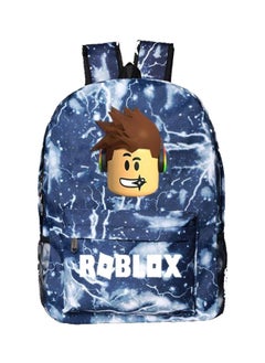 ROBLOX Cartoon Printed Backpack Blue/Brown/Beige 