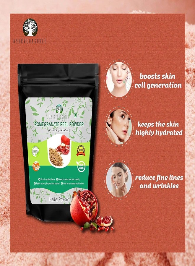 AYURVEDASHREE Pomegranate Peel Powder 50 Gm | Antioxidant for Skin | Promotes Youthful Skin | Natural Punica Granatum | Gluten Free & Non GMO | Skin Care - Image 2