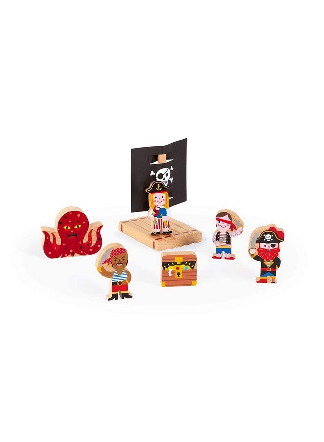 Janod Story Box - 8 Piece Pirate Ship Play Set with - Ages 3+ - J08579 - Image 3