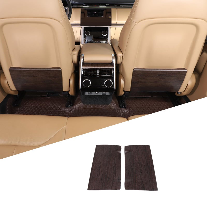 Heutamo Seat Back Kick Protector Cover Compatible with Land Rover Range Rover Vogue 2023 20242026 ABS Rear Seat Back AntiKick Panel Trim Cover Interior Trim Accessory Oaken Pattern - Image 2