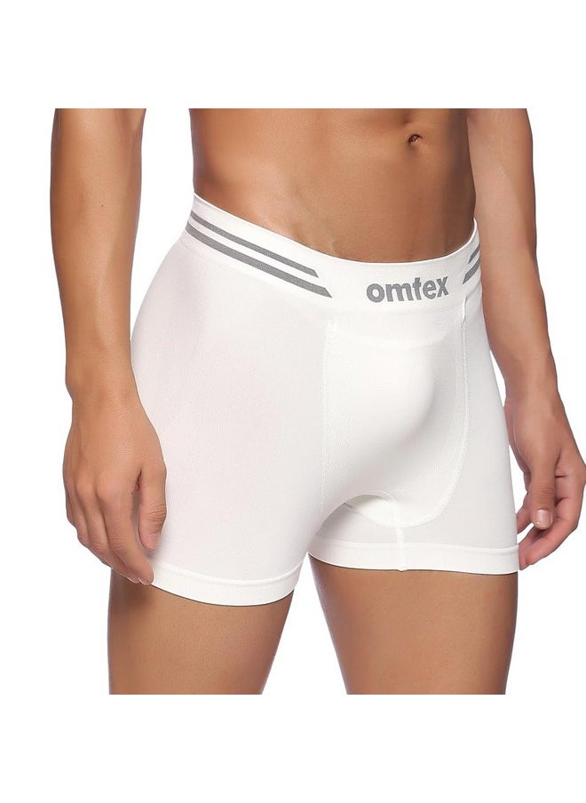 omtex Men's Athletic Seamless Short Stretchable with Cup Pocket, Ideal for Workout and Sports Quick Dry Moisture Wicking Underwear White - Medium - pzsku/Z16707A12B6A7521ECA3FZ/45/_/1738305974/2747052b-30d0-4106-bc4e-a0ddd1ce44f9