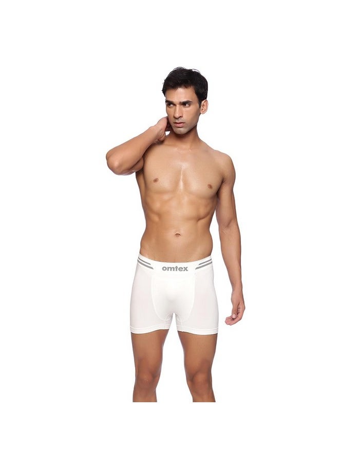 omtex Men's Athletic Seamless Short Stretchable with Cup Pocket, Ideal for Workout and Sports Quick Dry Moisture Wicking Underwear White - Medium - pzsku/Z16707A12B6A7521ECA3FZ/45/_/1738305983/e3fe4e1f-2559-4d4d-89f7-41a404905324