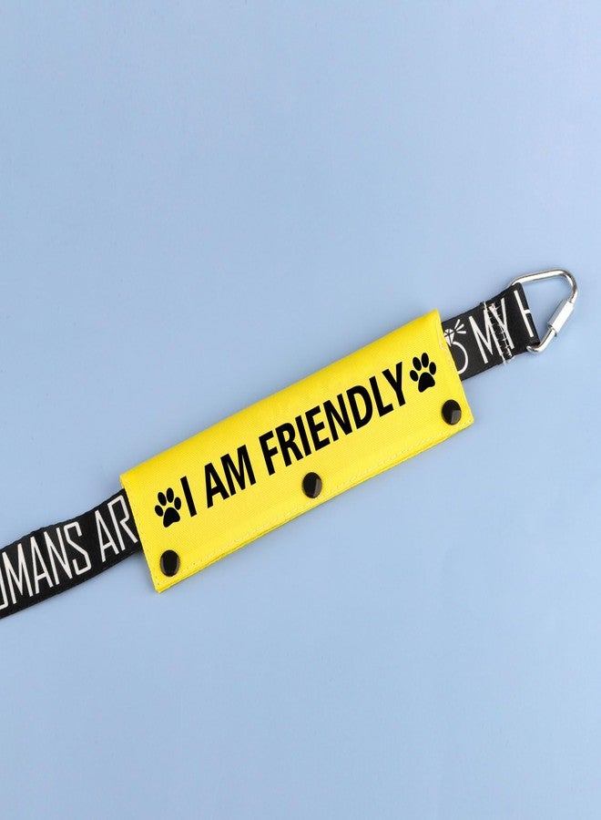 BLUPARK Funny Dog Leash Sleeve I Am Friendly Dog Leash Wrap Sleeve Alert Tag Pet Birthday Gift (I Am Friendly-YE Sleeve) - Image 3