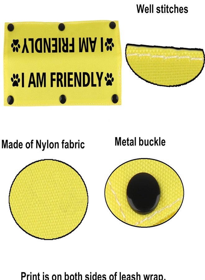 BLUPARK Funny Dog Leash Sleeve I Am Friendly Dog Leash Wrap Sleeve Alert Tag Pet Birthday Gift (I Am Friendly-YE Sleeve) - Image 5