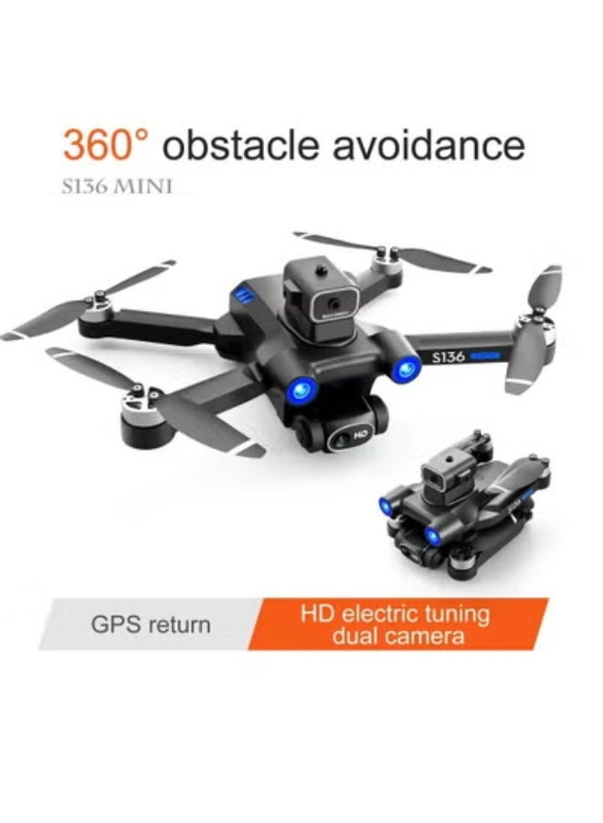 واي ال ار سي S136 Mini RC Quadcopter طائرة بدون طيار قابلة للطي مع نظام تحديد المواقع بالأشعة تحت الحمراء لتجنب العوائق بدون فرش مع 3 بطاريات - Image 1