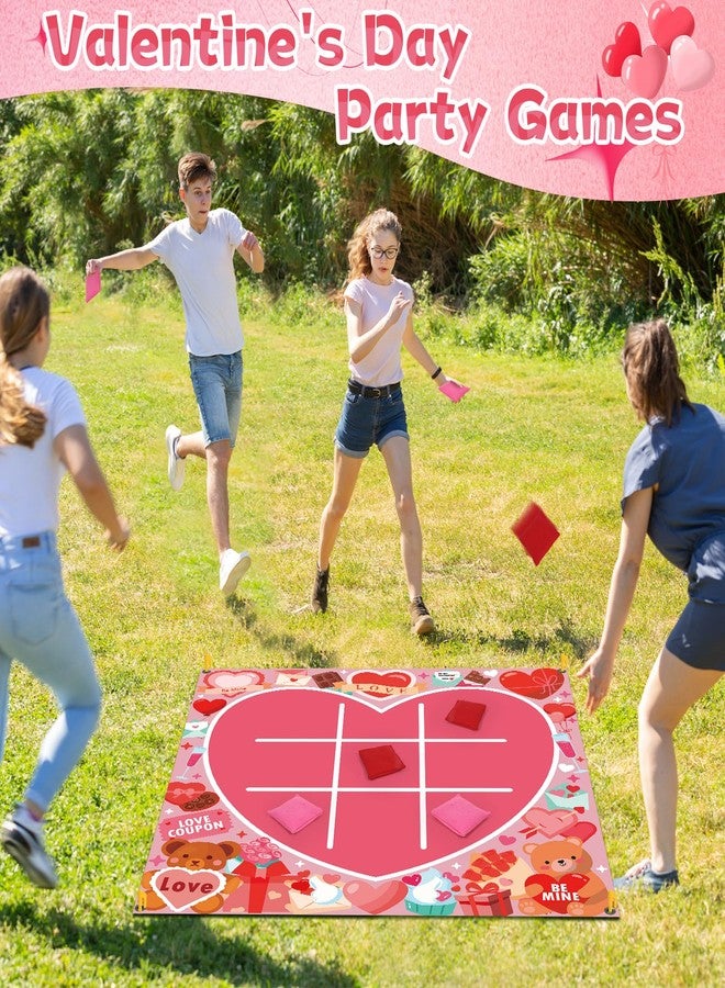 OBUSATT Valentines Party Games Valentines Games for Adults Kids Classroom Bean Bag Toss Tic Tac Toe Game 4ft Giant Lawn Yard Outdoor Games Valentine Day Class Activities Backyard Camping Holiday Party Favors - Image 4