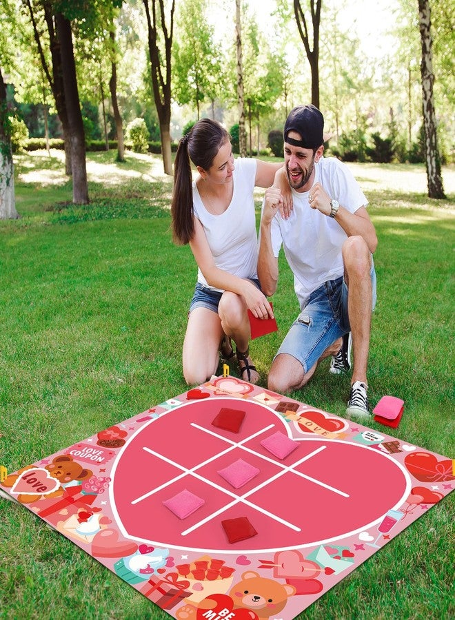 OBUSATT Valentines Party Games Valentines Games for Adults Kids Classroom Bean Bag Toss Tic Tac Toe Game 4ft Giant Lawn Yard Outdoor Games Valentine Day Class Activities Backyard Camping Holiday Party Favors - Image 5