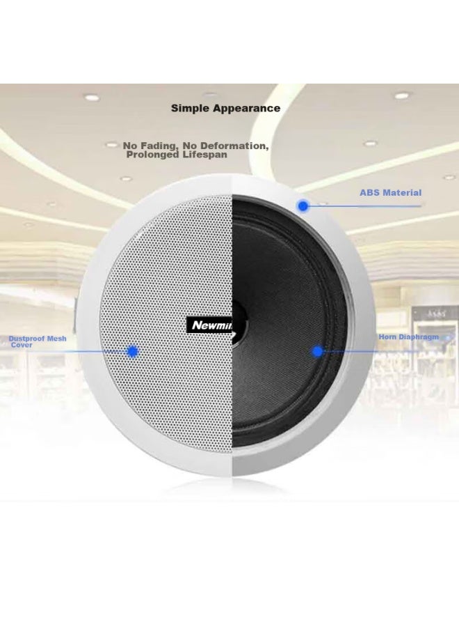 Newmine Nd-6 Constant Voltage Ceiling Speaker, Recessed Ceiling Audio System For Background Music, Embedded Public Address System For Shopping Malls And Stores, 6 Inches - Image 2