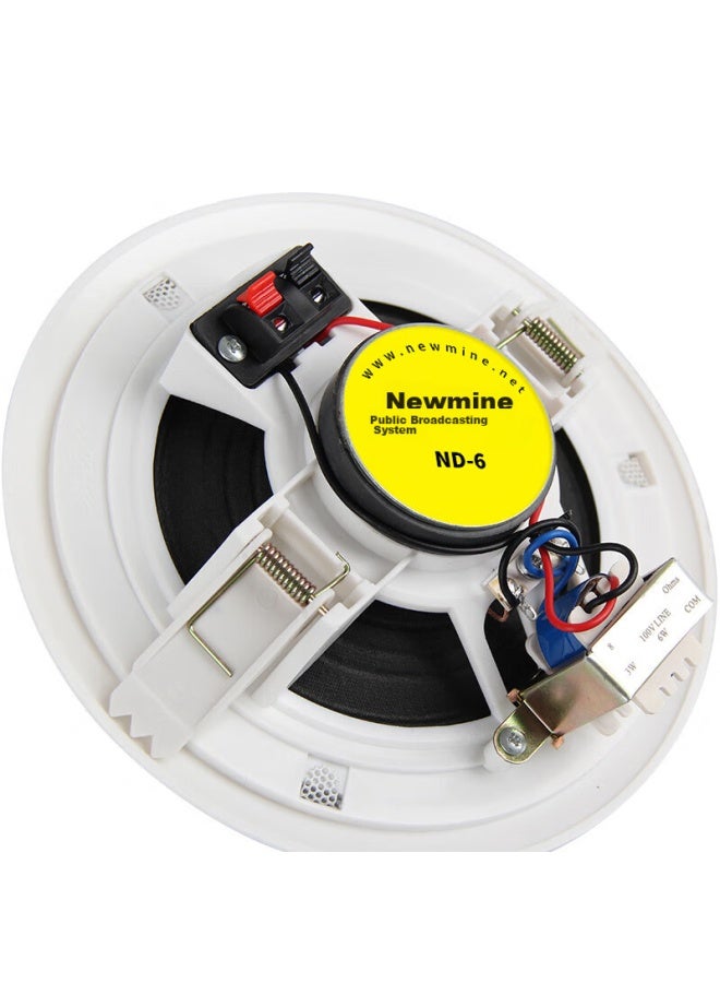Newmine Nd-6 Constant Voltage Ceiling Speaker, Recessed Ceiling Audio System For Background Music, Embedded Public Address System For Shopping Malls And Stores, 6 Inches - Image 4